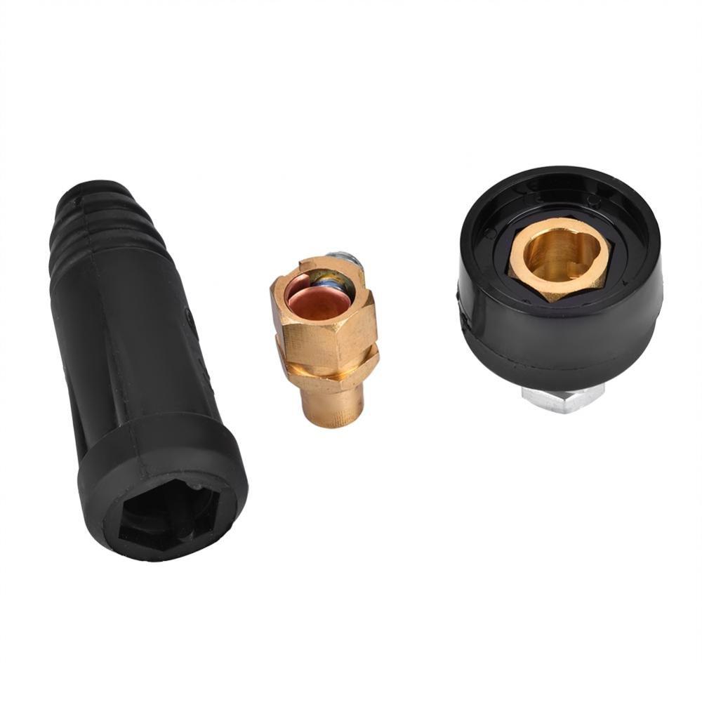  [AUSTRALIA] - DKJ Series European Style Welding Cable Quick Connector Male Plug and Panel Socket Quick Fitting Adapter (DKJ35-50 Black)