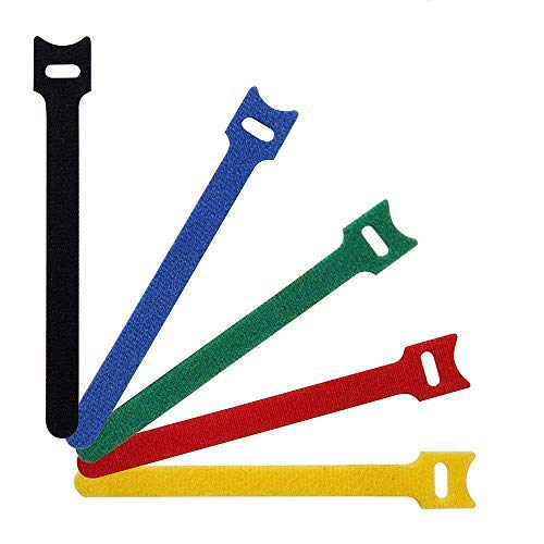  [AUSTRALIA] - Onwon 60 Pcs Reusable Fastening Adjustable Cable Ties Wire Management, Microfiber Cloth 7-Inch Hook and Loop Cord Ties
