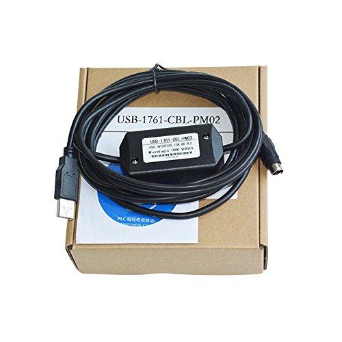 [AUSTRALIA] - Washinglee USB PLC Programming Cable for Allen Bradley PLC 1000 1100 1200 1400 1500 Series, for 1761-CBL-PM02 Replacement, 6 FT (USB-8PIN Black) USB-8PIN (Black)