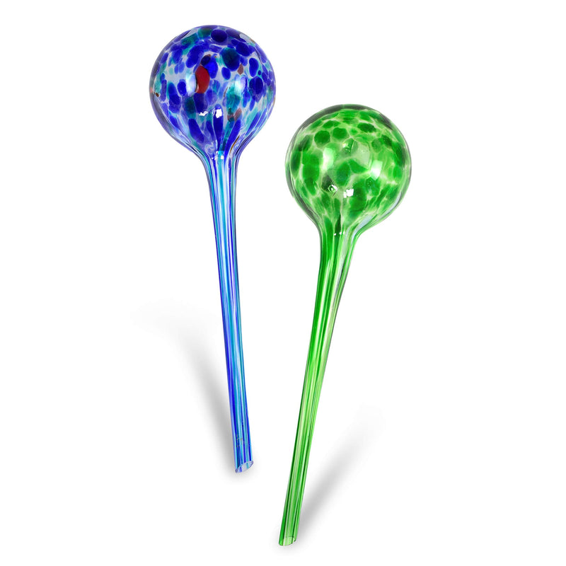 [AUSTRALIA] - Blazin' Bison Self Watering Bulbs for Plants | Automatic Vacation House Plant Water Globes | Decorative Hand-Blown Glass Aqua Globe | 2pc Deluxe Set (Large) 2 Large