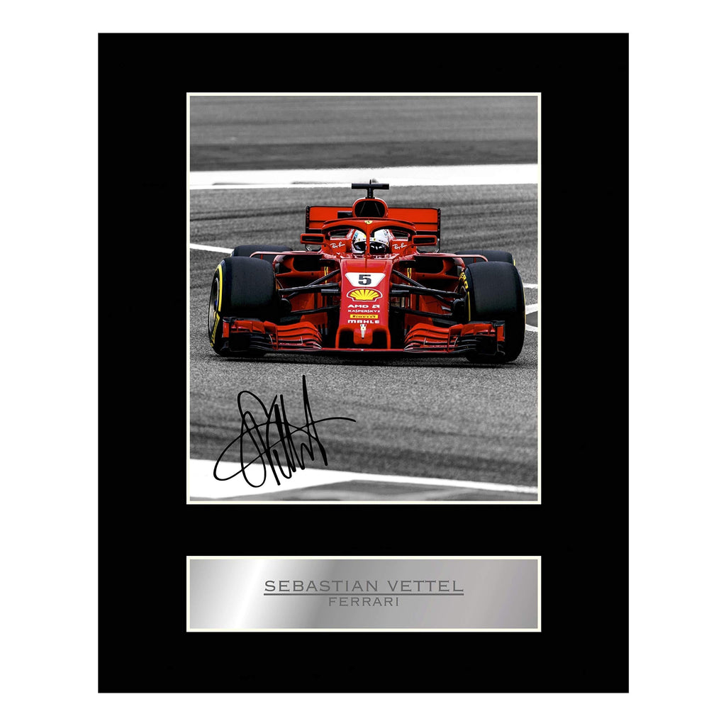  [AUSTRALIA] - iconic pic Sebastian Vettel Signed Mounted Photo Display Ferrari Formula 1 F1#02 Autographed Gift Picture Print