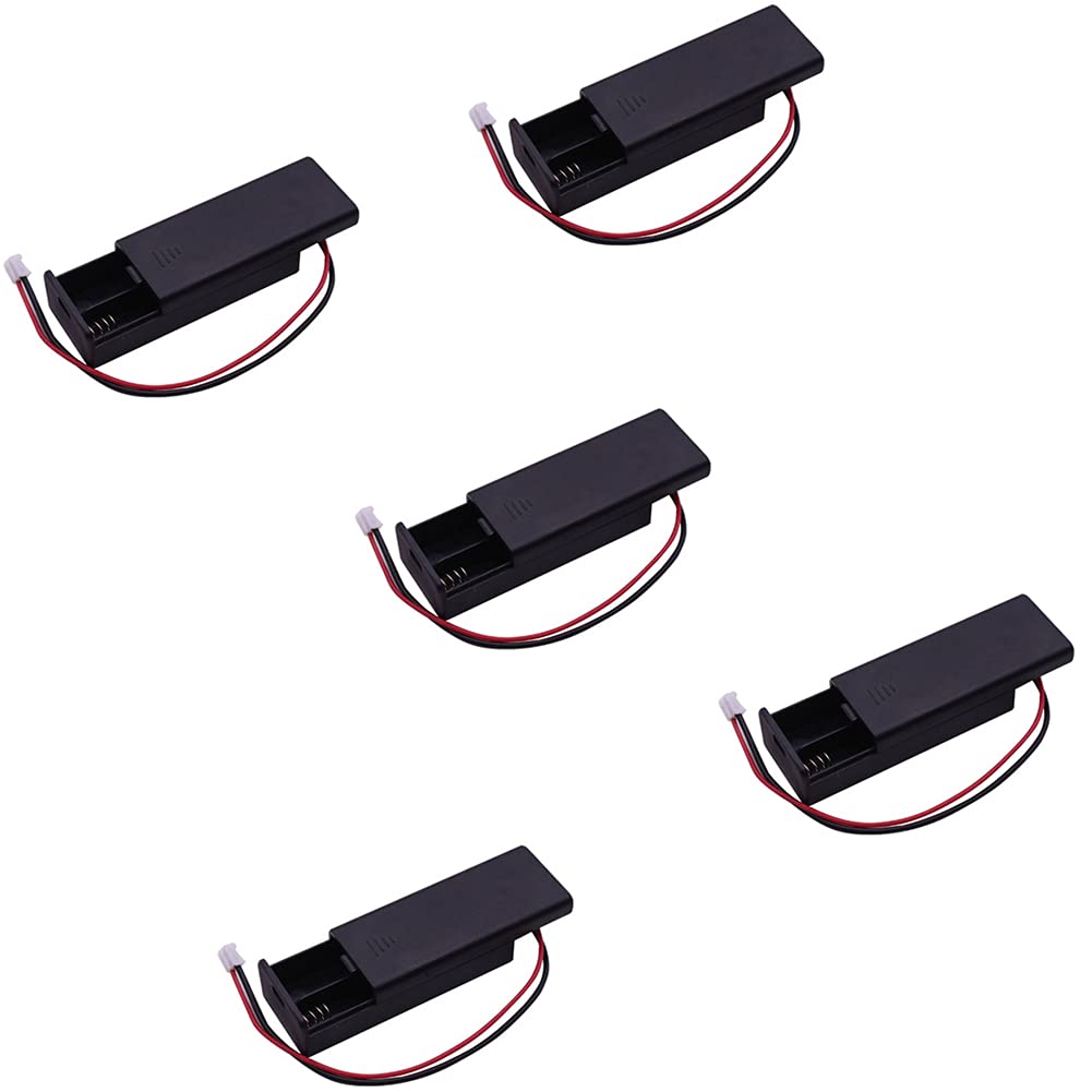 3V AAA Battery Holder Case Cover Storage Box with ON/Off Switch PH2.0 2P Connector Male for Arduino Microbit (Pack of 5) - LeoForward Australia