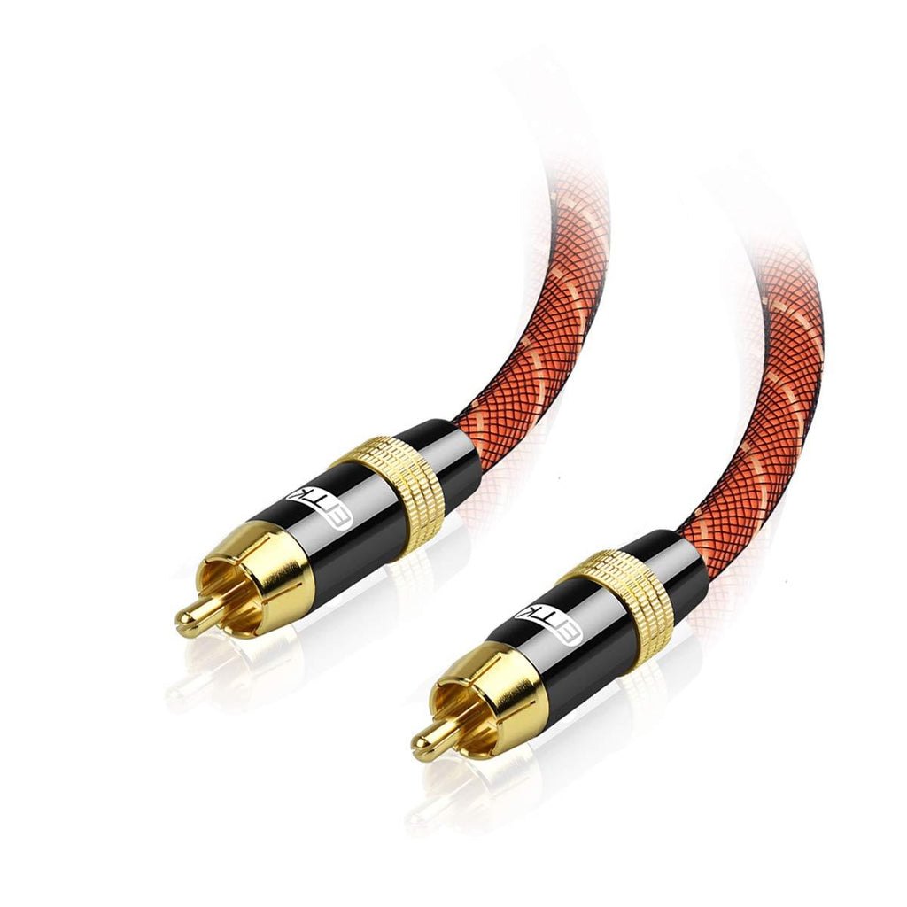 EMK Digital Coaxial Audio Cable Subwoofer Cable RCA to RCA Cable - Dual Shielded - Gold-Plated - Orange (3Ft/1Meters) 3Ft/1Meters - LeoForward Australia
