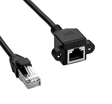  [AUSTRALIA] - RJ45 Extension Cable Haokiang Ethernet Extension Cable Network Cat6 Extension Patch Cable RJ45 Male to Female Connector Network Extension Cable (1ft with Ear) 1ft With ear
