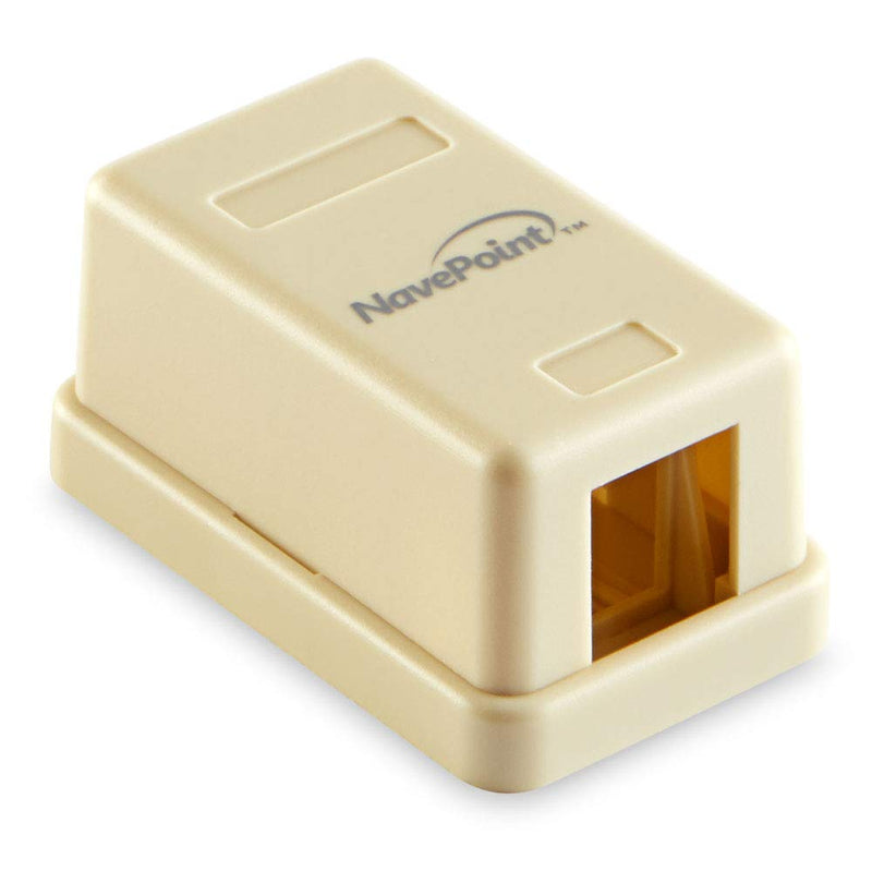  [AUSTRALIA] - NavePoint Keystone Jack Surface-Mount Box 1-Port Ivory, 10-Pack