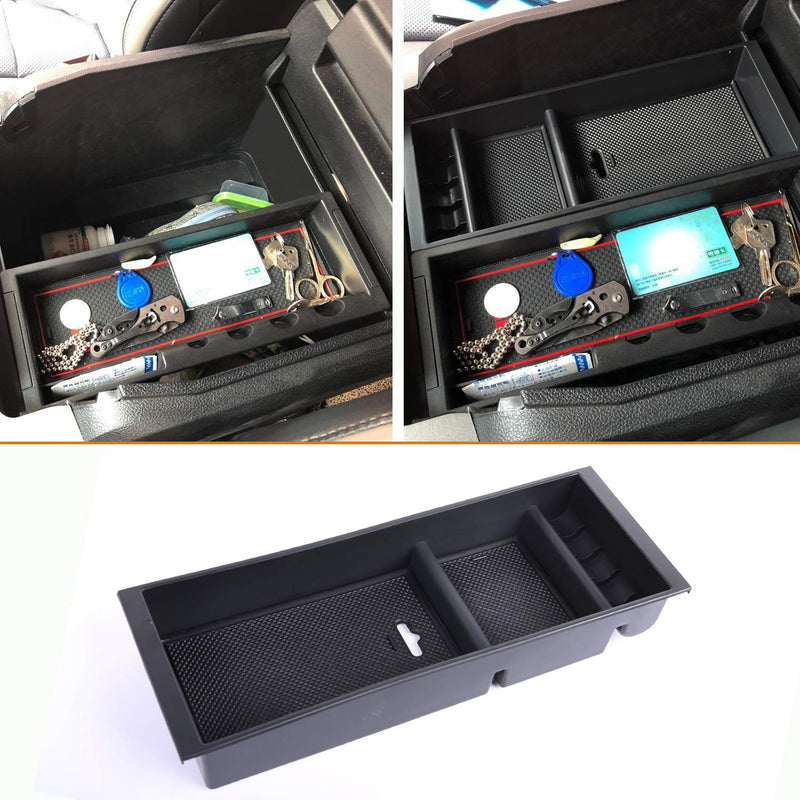  [AUSTRALIA] - JDMCAR Center Console Armrest Insert Organizer ABS Tray Pallet Storage Box Container Compatible with Ford F150 2015 2016 2017 2018 2019 2020