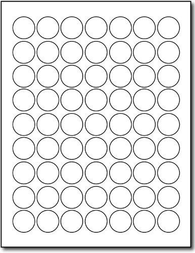 White 1" Round Circle Labels - 63 Labels Per Sheet - for Inkjet & Laser Printers - 25 Sheets / 1575 Labels - LeoForward Australia