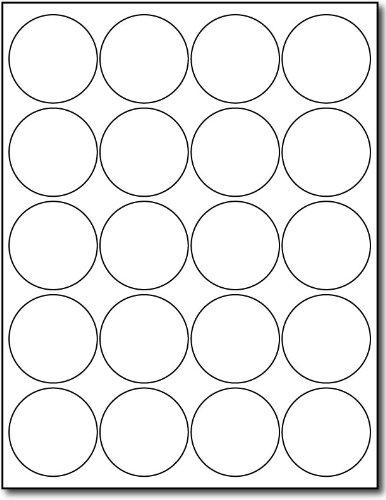 White 2" Round Circle Labels - 20 Labels Per Sheet - for Inkjet & Laser Printers - 25 Sheets / 500 Labels - LeoForward Australia