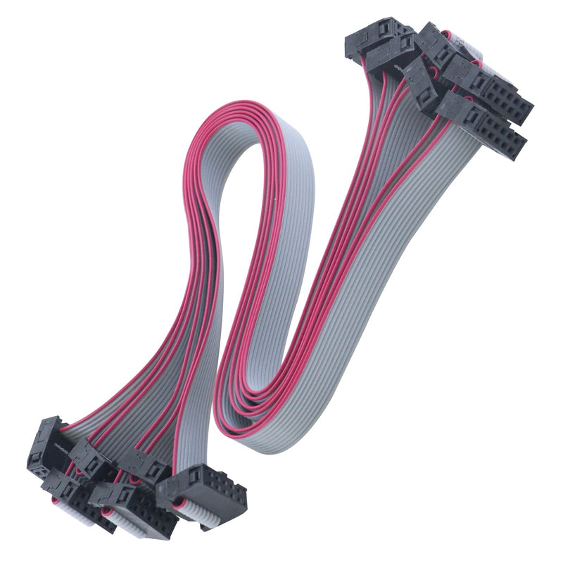  [AUSTRALIA] - Antrader 6 Pieces 2.54 mm Pitch 10 Pin F/F IDC Flat Ribbon Cable Connector Dual Row Data Cable 30cm 10P-30CM grey