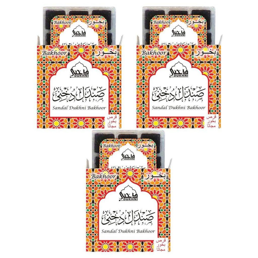  [AUSTRALIA] - Sandal Dukhni Bakhoor - (3 Trays x 9 Piece Each) | for Home use with Exotic bakhoor Burner, Electric OR Traditional Charcoal Burner | Perfect for Namaaz, Indoors, Meditation, Chanting Dukhni Sandal