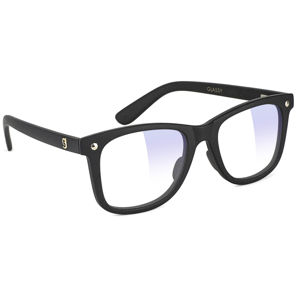  [AUSTRALIA] - GLASSY Mikemo Premium Blue Light Blocking Glasses, Anti Eyestrain and fatigue, Glasses for Computer and Gaming Matte Black Clear Gamer Lens