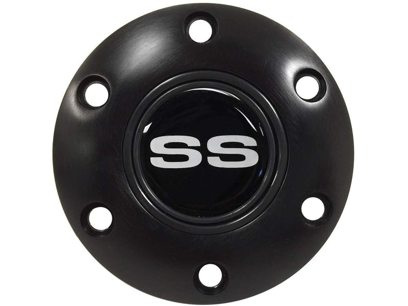  [AUSTRALIA] - Volante S6 Steering Wheel Black Horn Button compatible with Chevy Super Sport - Silver SS Emblem | STE1007BLK