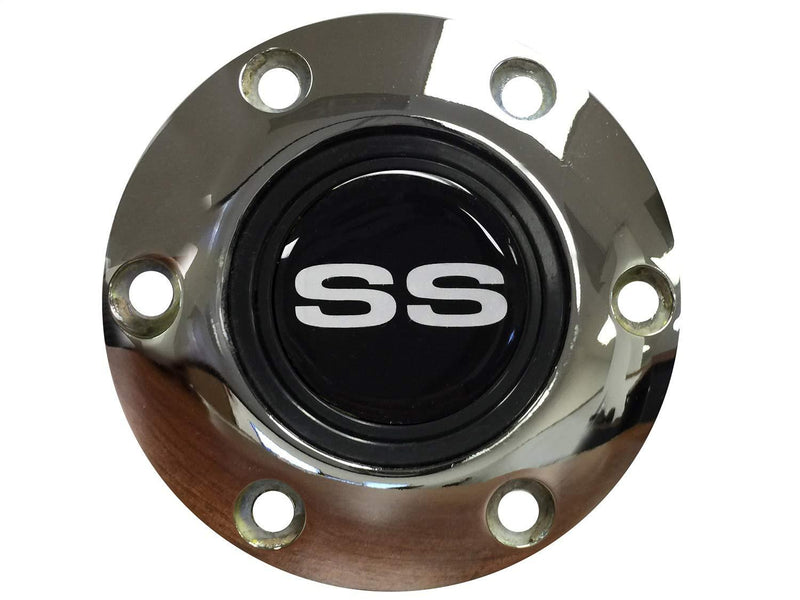  [AUSTRALIA] - Volante S6 Steering Wheel Chrome Horn Button compatible with Chevy Super Sport - Silver SS Emblem | STE1007CHR
