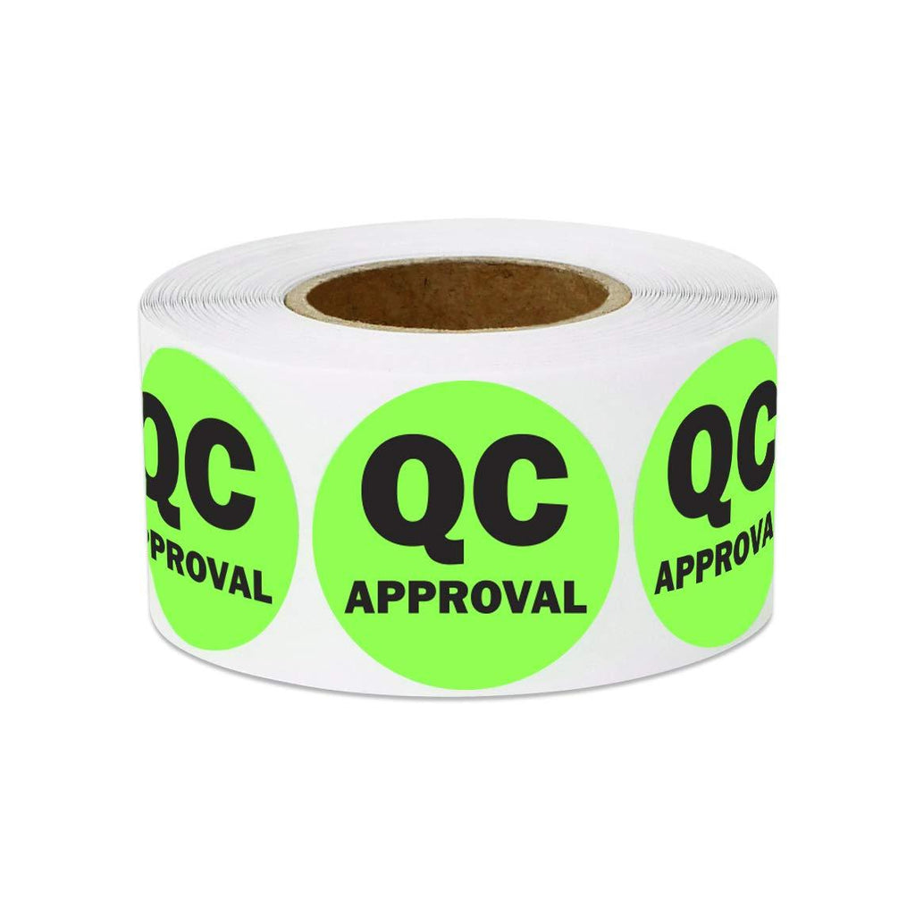 1200 Labels - QC Approval Stickers for Quality Control Inventory Warehouse (1 Inch, Green - 4 Rolls) - LeoForward Australia