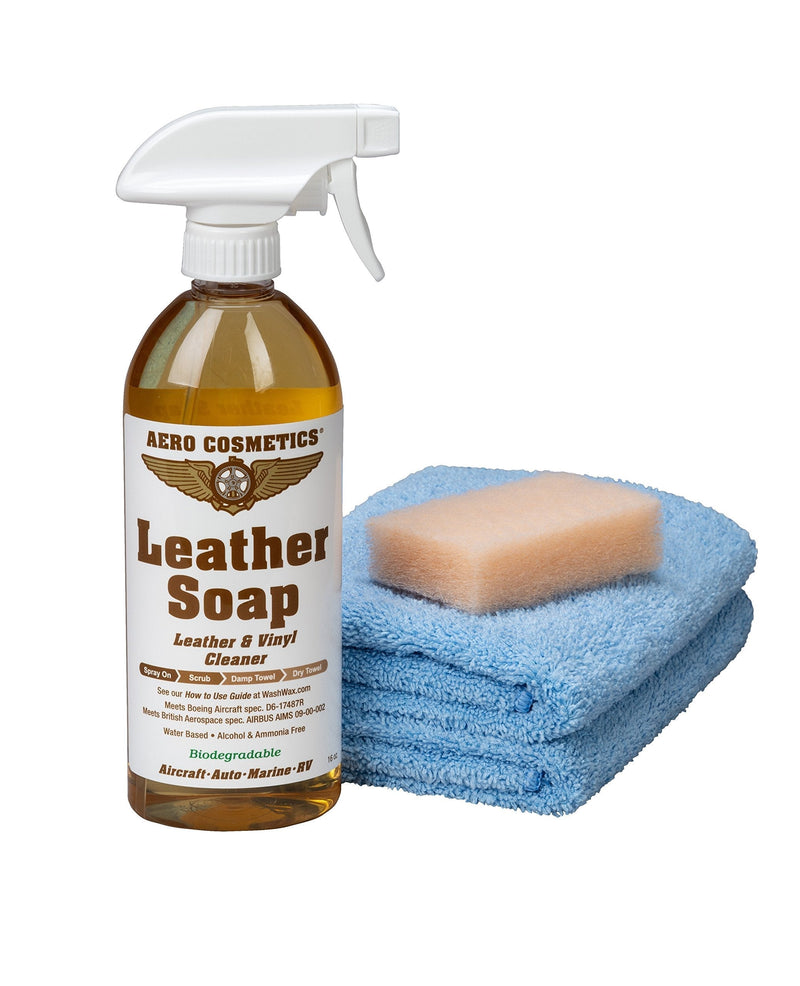  [AUSTRALIA] - Leather Cleaner Leather Soap Aircraft Quality for Your Car RV and Furniture 16oz Kit Better Than Automotive Products Meets Boeing Aircraft Specifications 1 Kit
