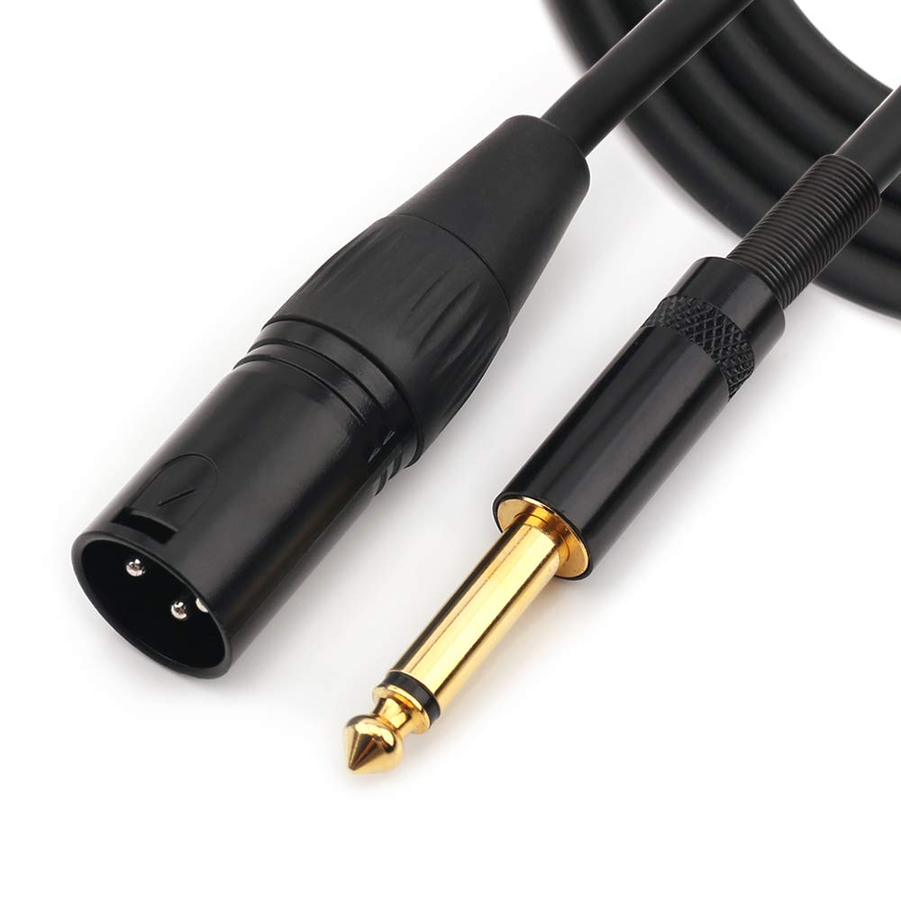  [AUSTRALIA] - NANYI 6.35mm (1/4 Inch) TS Male to XLR Male Interconnect Audio Microphone Cable, Black/Alloy, Suitable for Microphones, Active Speakers, Stage, DJ, Studio Audio Console, 1.5M / 5FT XLR-M-5FT