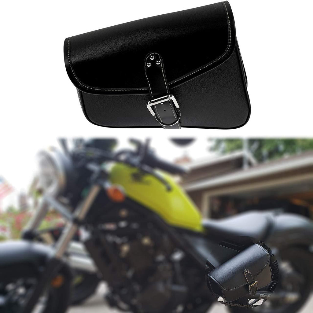  [AUSTRALIA] - YHMTIVTU Motorcycle Saddle Bags Leather Tool Bag Swingarm Bag for Harley Sportster XL 883 1200 Honda Suzuki Yamaha Left Side