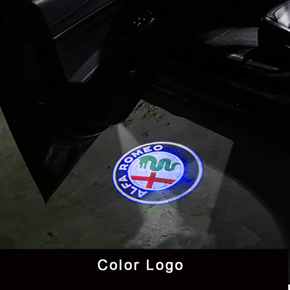QHCP Car Door Welcome lights LED Door Warning Light Projector Light For Alfa Romeo Giulia Stelvio(Logo Customizable) (Blue) - LeoForward Australia