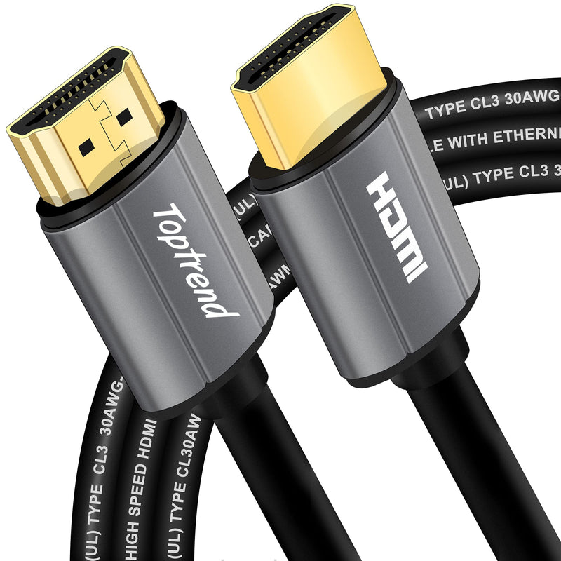 Toptrend 4K HDMI Cable 12ft, CL3 Rated 18Gpbs High Speed HDMI 2.0 Cable Supports 1080p, 3D, 2160p, 4K 60Hz UHD, HDR, 30AWG HDMI Cord, Compatible with HDTV, Xbox, Blue-ray Player, PS3, PS4, PC 12FT 18 Gbps - LeoForward Australia