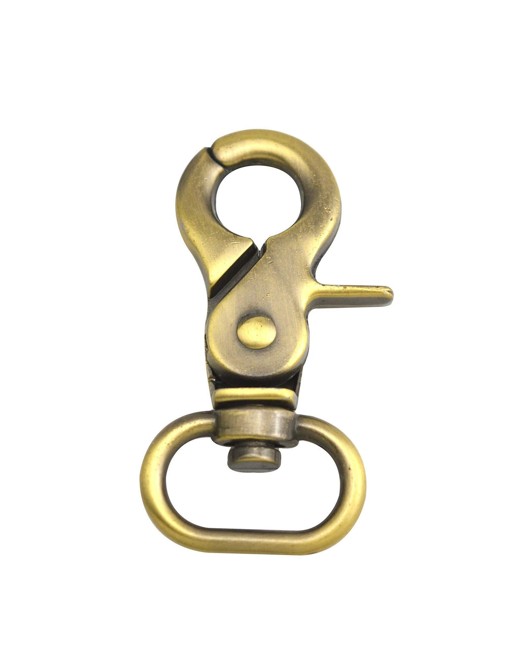  [AUSTRALIA] - Wuuycoky 0.8" Inner Diameter Oval Ring Shinning Antique Brass Color Pliers Buckle Lobster Clasps Swivel Snap Hooks Pack of 6 LEN:2.1",oval ring inner Diam:0.8",6Pcs