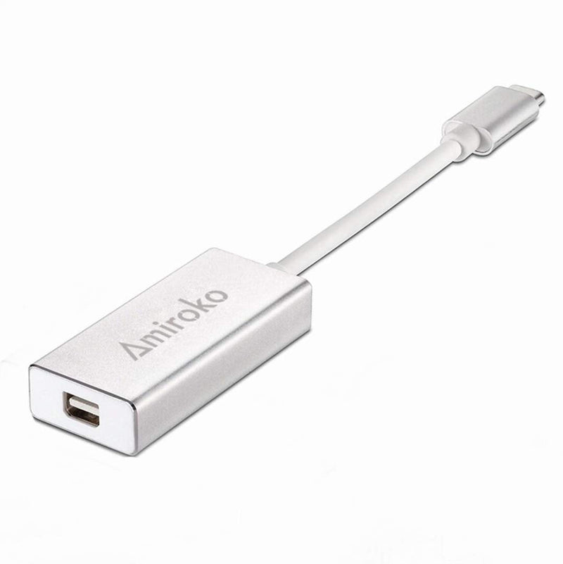  [AUSTRALIA] - Amiroko USB-C to Mini DisplayPort Adapter, USB 3.1 Type C (Thunderbolt 3) to Mini DP Adapter 4K Compatible with Lenovo T470, MacBook Pro to LED Cinema Display /Dell Monitor, etc - Silver