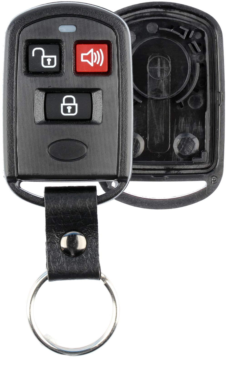  [AUSTRALIA] - KeylessOption Keyless Entry Remote Key Fob Case Shell Button Pad Cover Leather Strap For Hyundai Kia Santa Fe Elantra