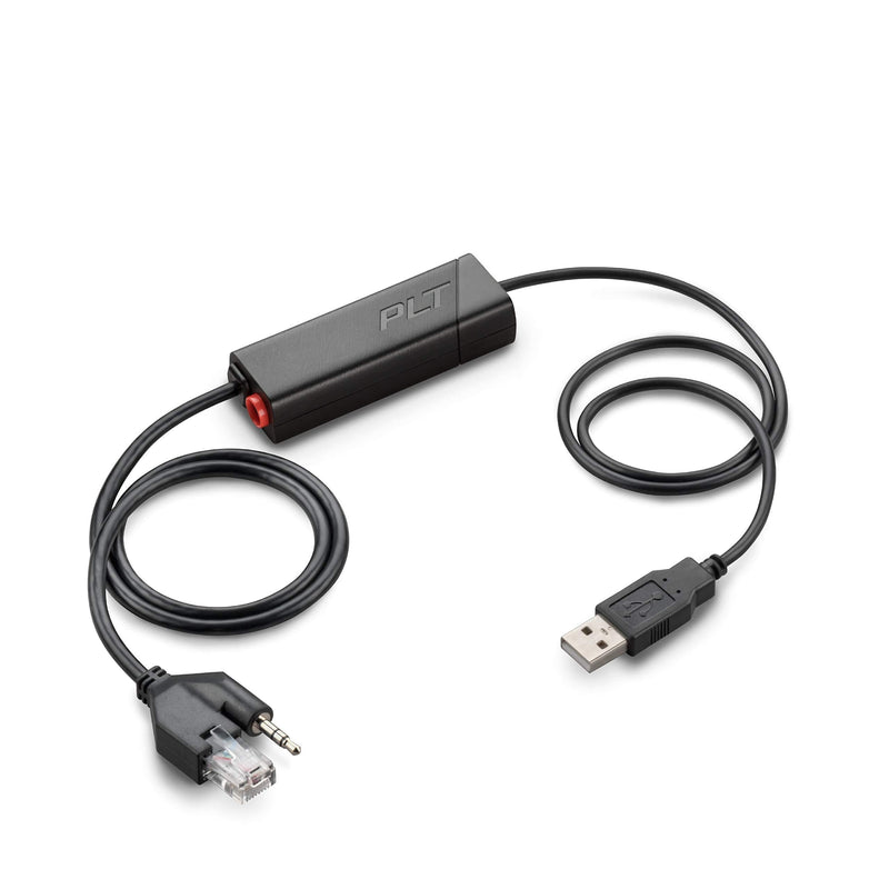  [AUSTRALIA] - Poly (Plantronics + Polycom) Plantronics - Electronic Hook Switch APU-76 (Poly) - Cable for DECT and 900 MHz Headset - One Touch Call Control, Black (211076-01)