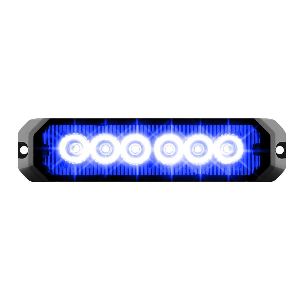  [AUSTRALIA] - GG Grand General 81815 Blue/Blue LED Strobe Light (5" Rectangle 6, 14 Modes, 9~36V)