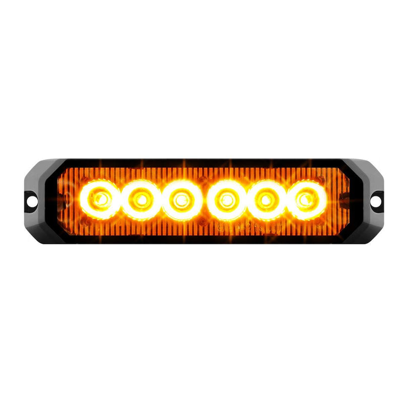  [AUSTRALIA] - GG Grand General 81810 Amber/Amber LED Strobe Light (5" Rectangle 6, 14 Modes, 9~36V)