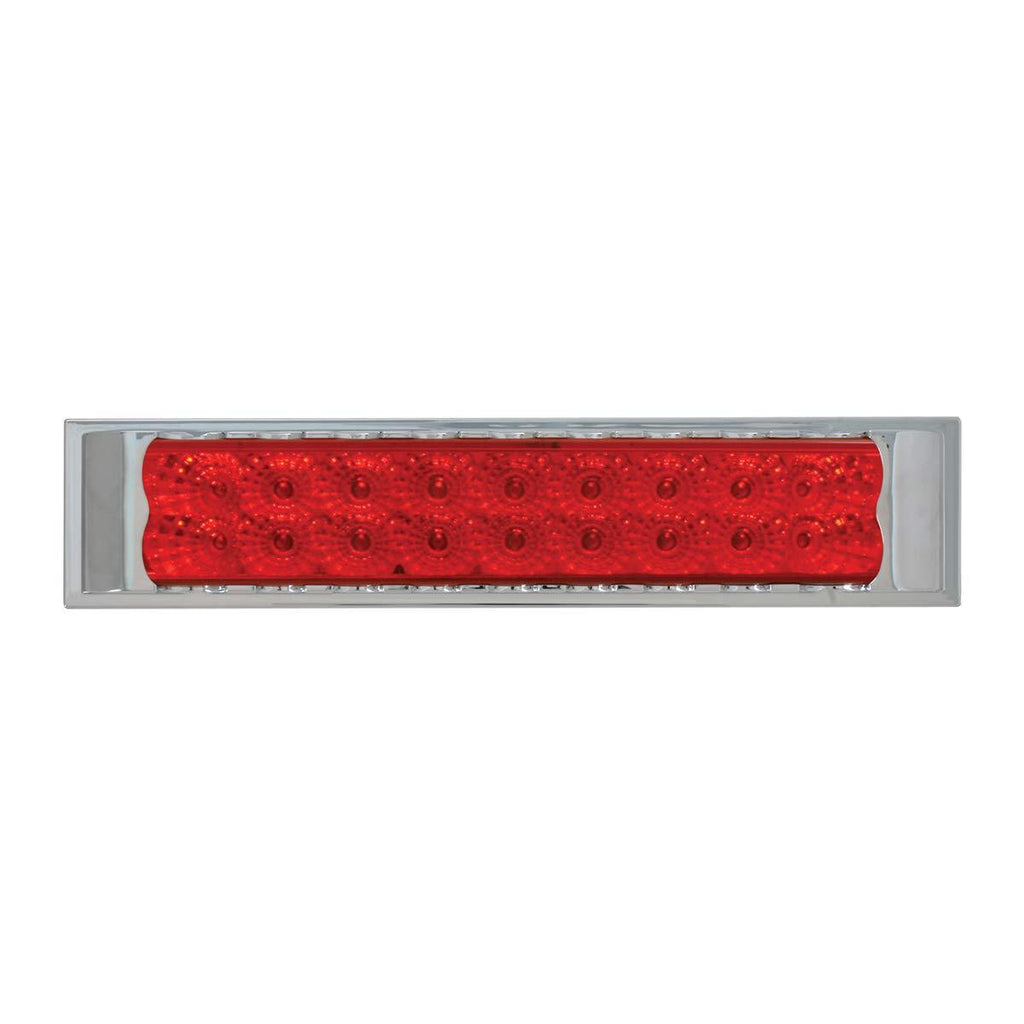 [AUSTRALIA] - GG Grand General 76487 Red/Red Light Bar (10" Spyder 18-LED with Clear Pl Bezel 2 Row) w/Bezel