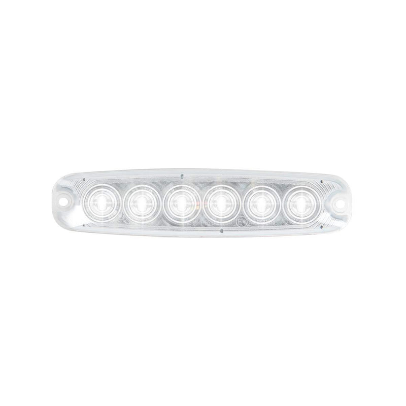  [AUSTRALIA] - GG Grand General 81842 White/Clear LED Strobe Light (5-1/8" Ultra Thin 6, 14 Modes)