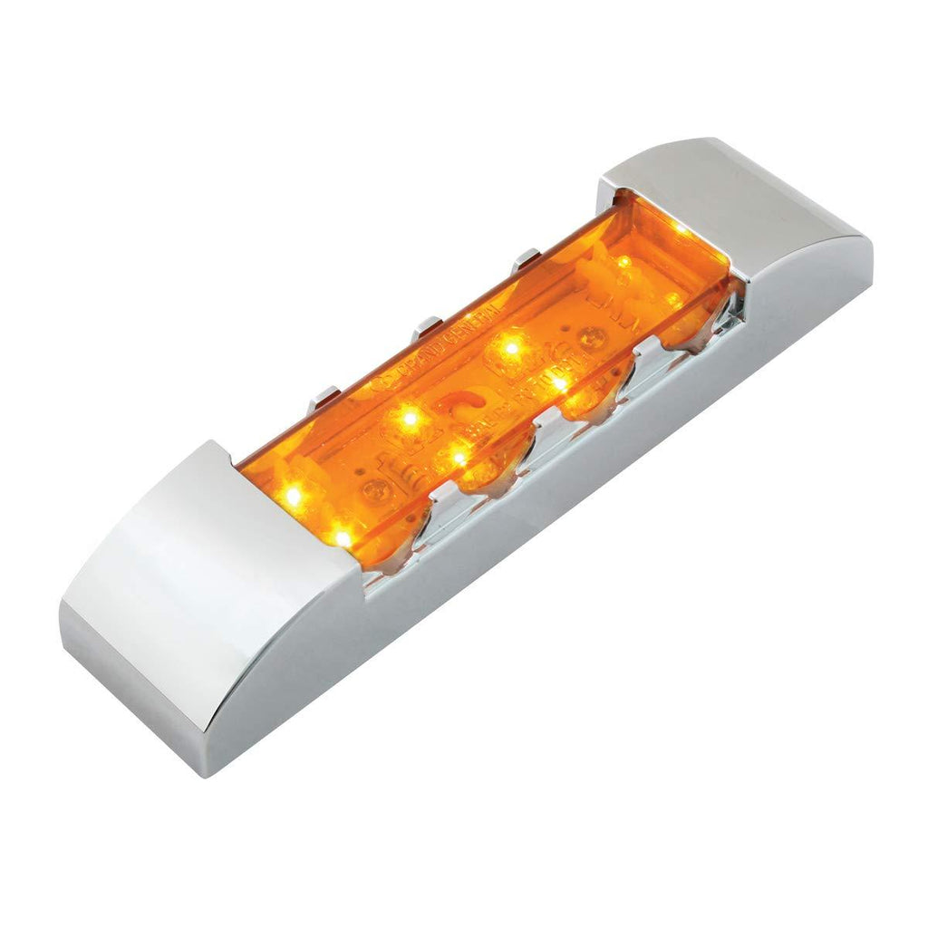  [AUSTRALIA] - GG Grand General 76180 Amber/Amber Marker Light (6" Rectangle LED with Clear Plastic Bezel) w/ Cr. Plastic Bezel