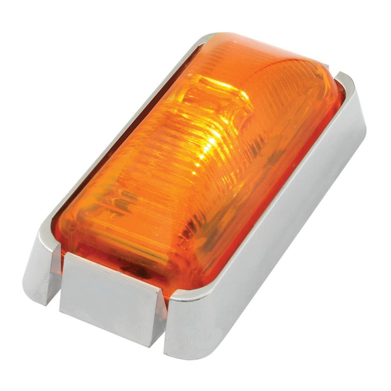  [AUSTRALIA] - GG Grand General 76415 Amber/Amber Marker Light (Small Rectangle 1-LED with Clear Rim and Pigtail) w/Bracket