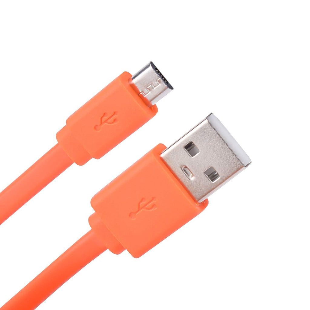 Flip 4 Replacement Cable Micro USB Fast Charger Flat Cable for JBL Flip 4 Flip3 Charge 2+ Charge 3 Pulse 3 Speaker Logitech UE Boom 22AWG Android Phones Orange-100cm - LeoForward Australia