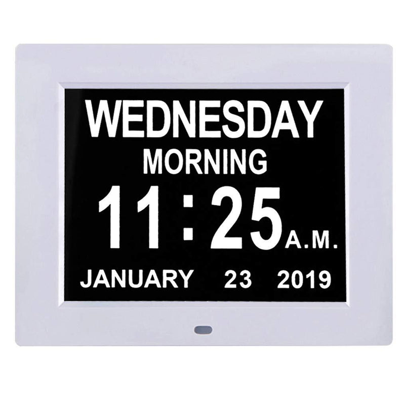 TMC [Newest Version 8 Inch Digital Calendar Day Clock - Extra Large Non-Abbreviated Day&Month Impaired Vision Memory Loss Clock with 12 Alarm Options for Seniors, Elderly, Dementia, Alzheimer - LeoForward Australia