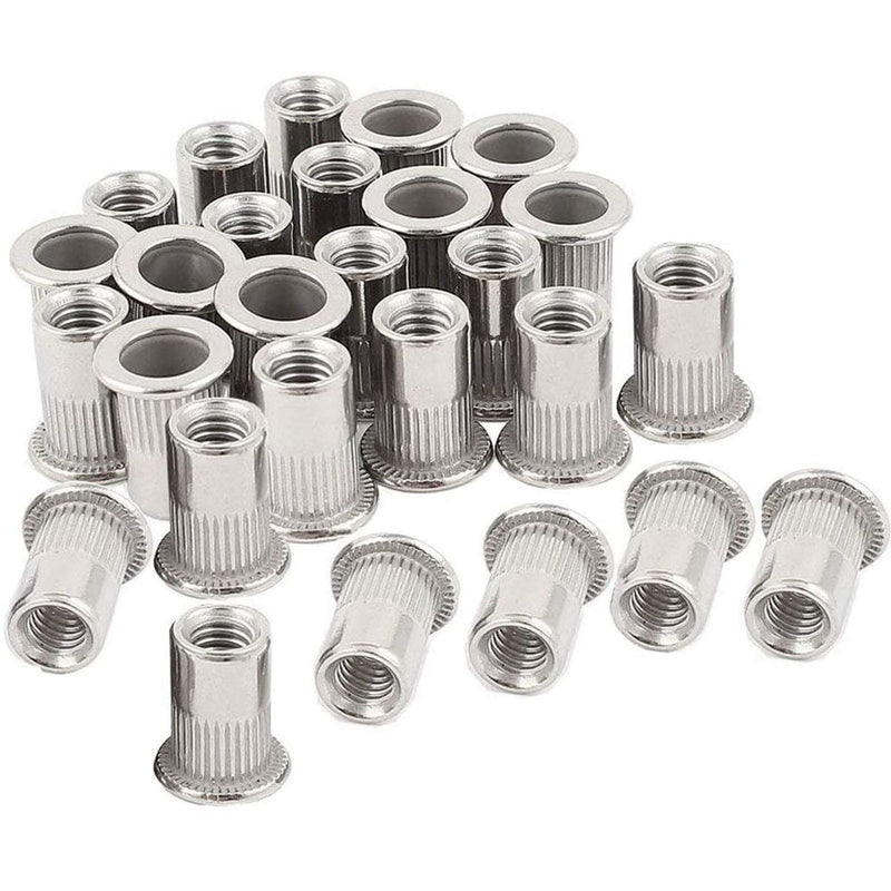  [AUSTRALIA] - 40pcs M6 Rivet Nuts Stainless Steel Threaded Rivet Insert Nuts Rivnuts Nutsert M6-1.0mm