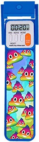  [AUSTRALIA] - Mark-My-Time 3D Rainbow Poop Emoji Digital LED Book Light Digital Bookmark Reading Timer - Blue