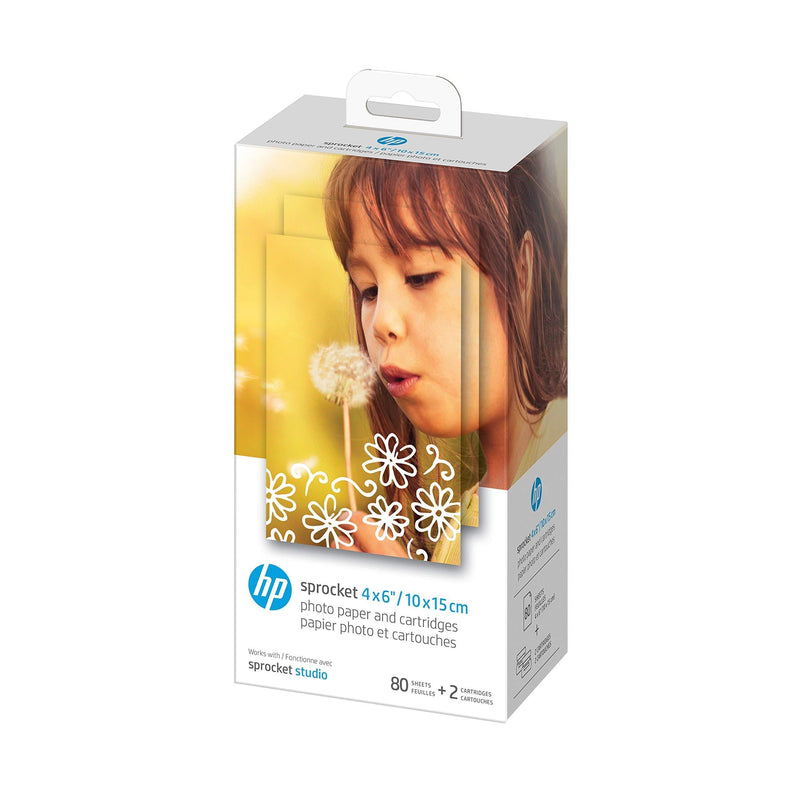  [AUSTRALIA] - HP Sprocket Studio 4x6 Photo Paper & Cartridges (80 Sheets - 2 Cartridges) Compatible with HP Sprocket Studio.