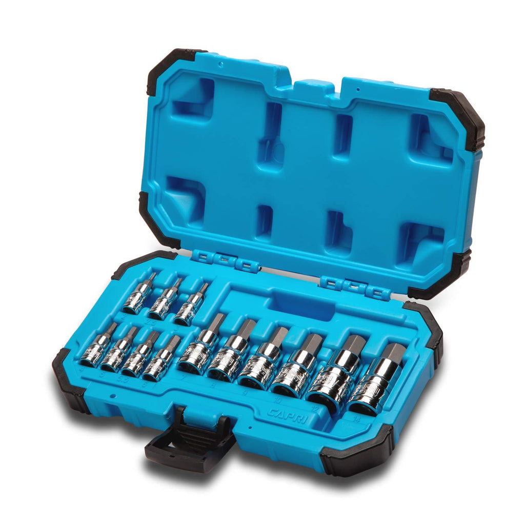  [AUSTRALIA] - Capri Tools Hex Bit Socket Set, Metric, Advanced Series, 13-Piece Metric / Advanced Series