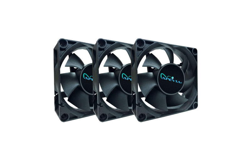  [AUSTRALIA] - Apevia CF7025S-3 (3 Pk) 70mm x 70mm x25mm Black Case Fan W/4PIN Molex + 3PIN Motherboard Adapter