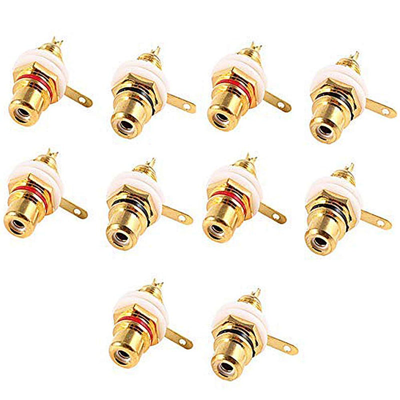  [AUSTRALIA] - Dahszhi Audio Terminal Jack Panel Mount RCA Female Socket Connector Chassis Panel Mount - 5 Pairs