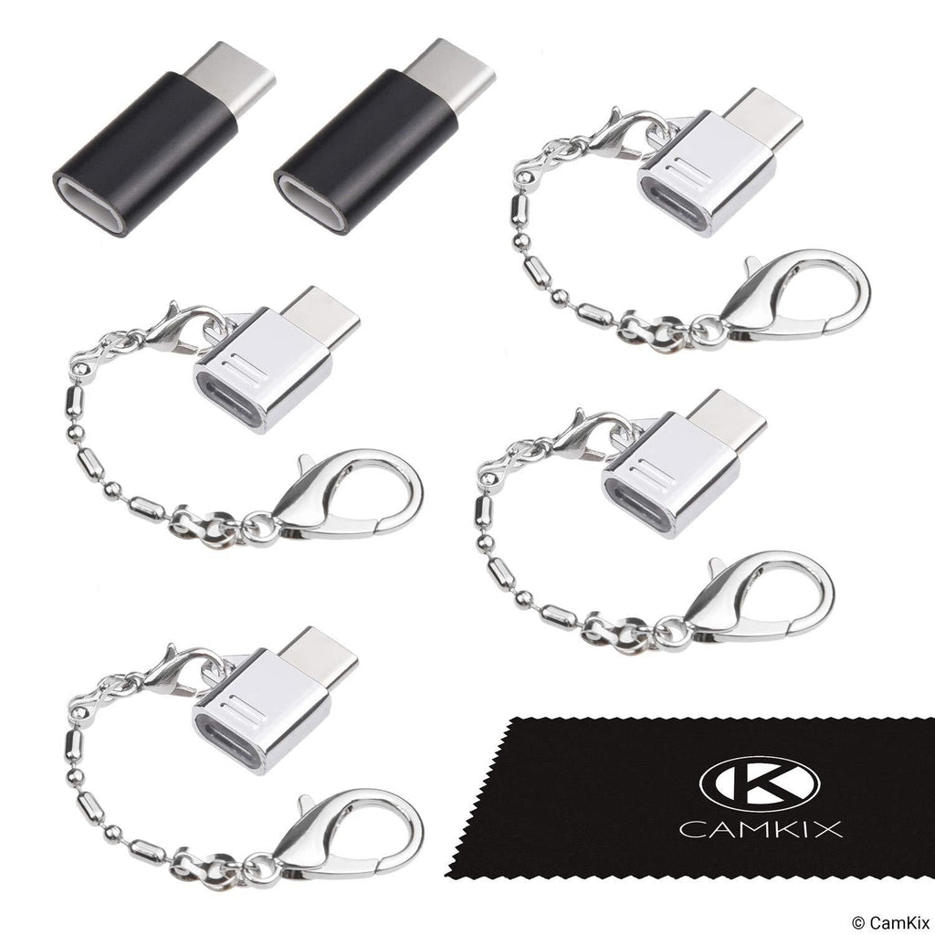 Micro USB to USB C Adapter (4X Compact with Key Chain + 2X Normal) - Allows Charging and Data Transfer for Your USB C Device - Simply Connect Your Micro USB Charging/Data Cable to The USB C Adapter 6 Pack - 4x Keychain Adapter + 2x Normal Adapter - LeoForward Australia