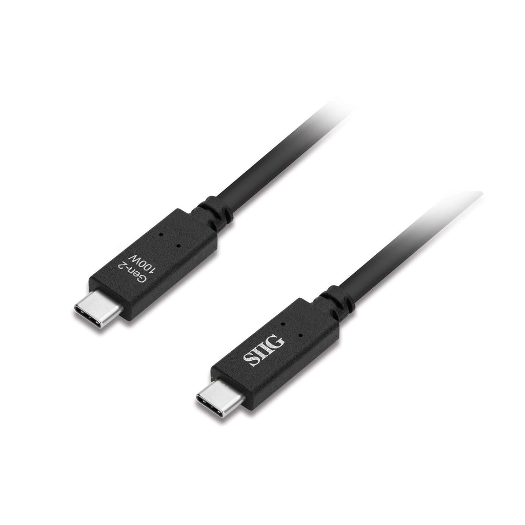 SIIG USB 3.1 Type-C Gen 2 Cable 4K60Hz 100W PD 10Gbps USB-IF Certified Thunderbolt 3 Port Compatible for MacBook Pro and Other Type-C Devices, USB-C to USB-C, 3.3ft Black - LeoForward Australia