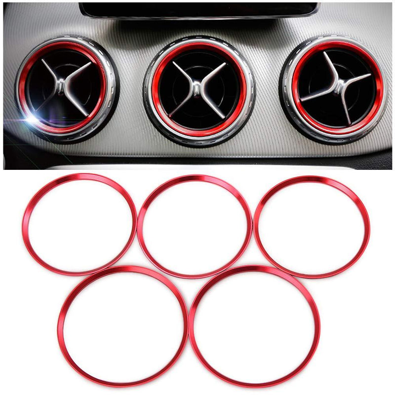  [AUSTRALIA] - Thie2e 5pc Sports Aluminum Air Conditioner Air Vent/Outlet Ring Decoration Cover Fit for Mercedes Benz CLA C117 CLA180 CLA200 CLA250 X156 GLA GLA200 GLA220