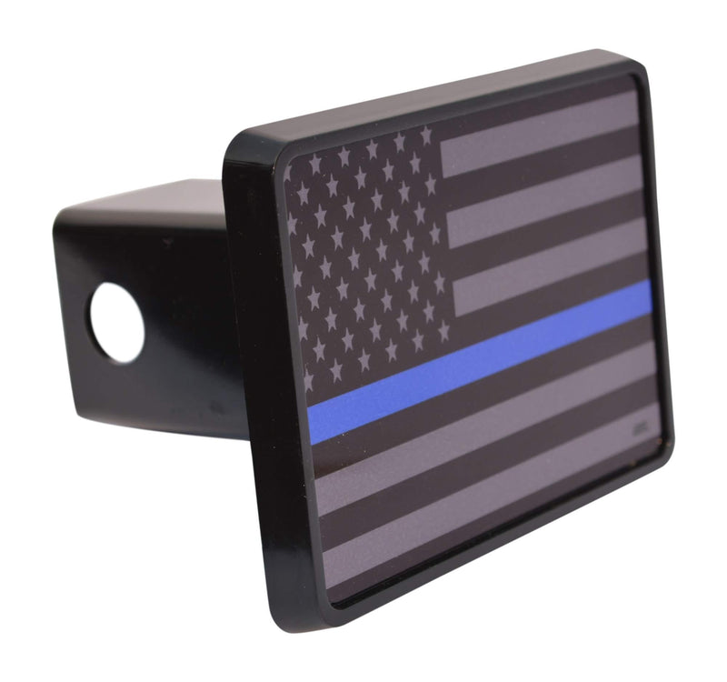  [AUSTRALIA] - Subdued Thin Blue Line Flag Trailer Hitch Cover Plug US Blue Lives Matter Police Officer Law Enforcement