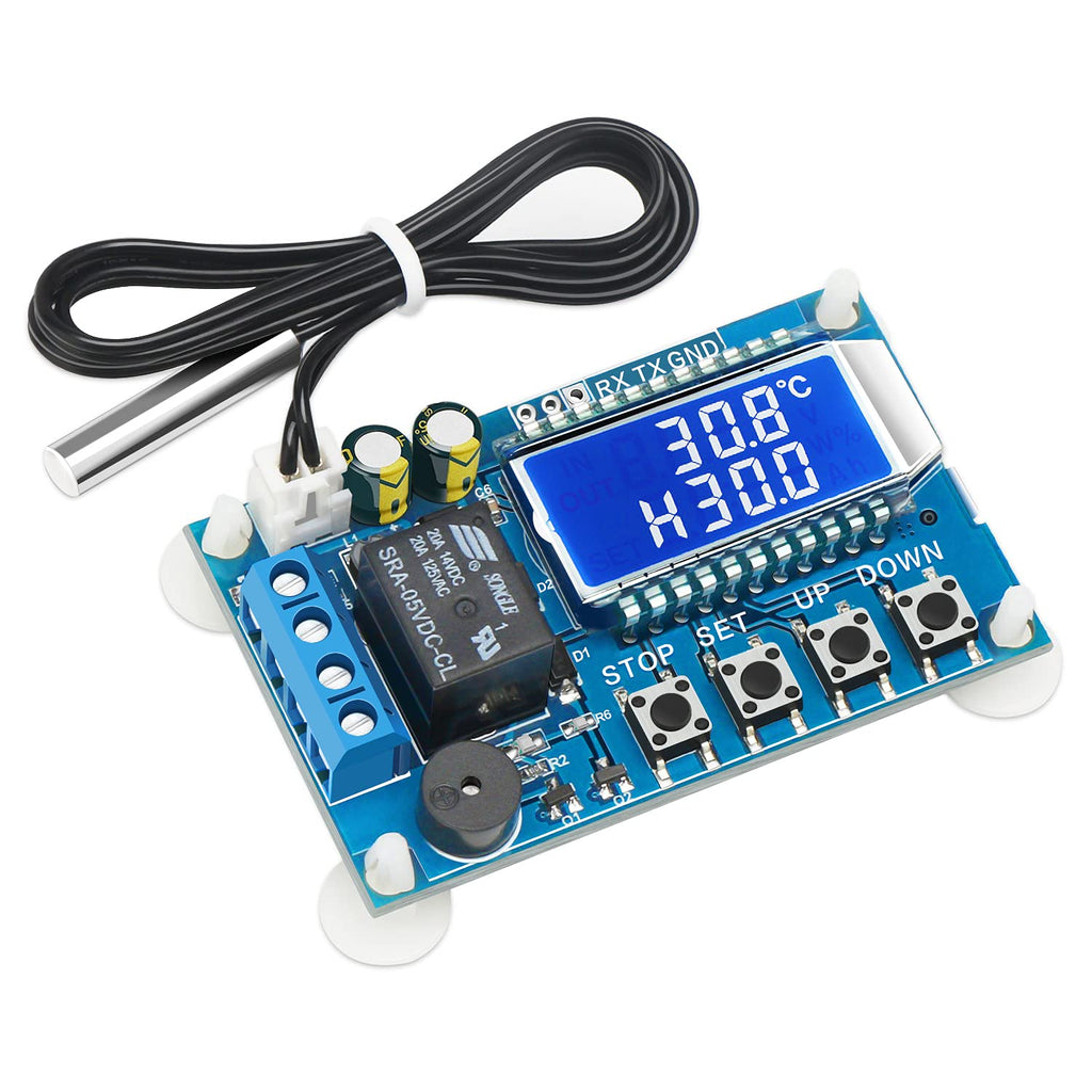  [AUSTRALIA] - Electronic Thermostat Controller, DROK DC 6-30V 24V Digital Temperature Control Board -50 to +110 Degree Celsius High Accuracy LCD Digital Micro Temp Control Switch Module with Waterproof Sensor Probe