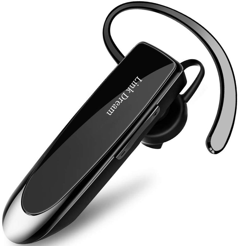  [AUSTRALIA] - Link Dream Bluetooth Earpiece for Cell Phones Wireless V5.0 Hands Free Headset Noise Canceling Mic 24Hrs Talking 1440Hrs Standby Compatible with Mobile Phone Tablet Laptop for Work from Home Driver BLACK