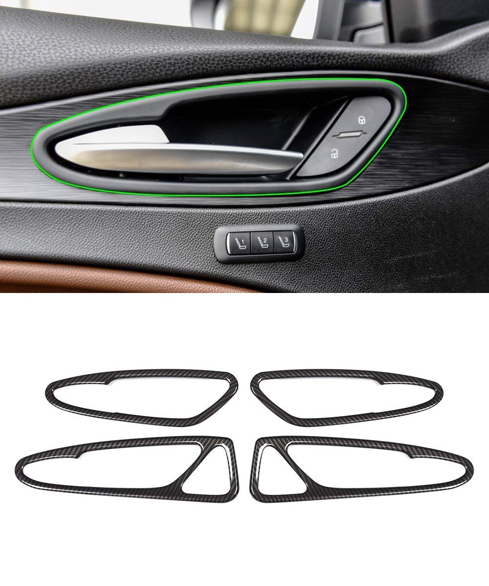for Alfa Romeo Stelvio 2017-2019, ABS Plastic Carbon Fiber Style Car Interior Door Handle Frame Trim - LeoForward Australia