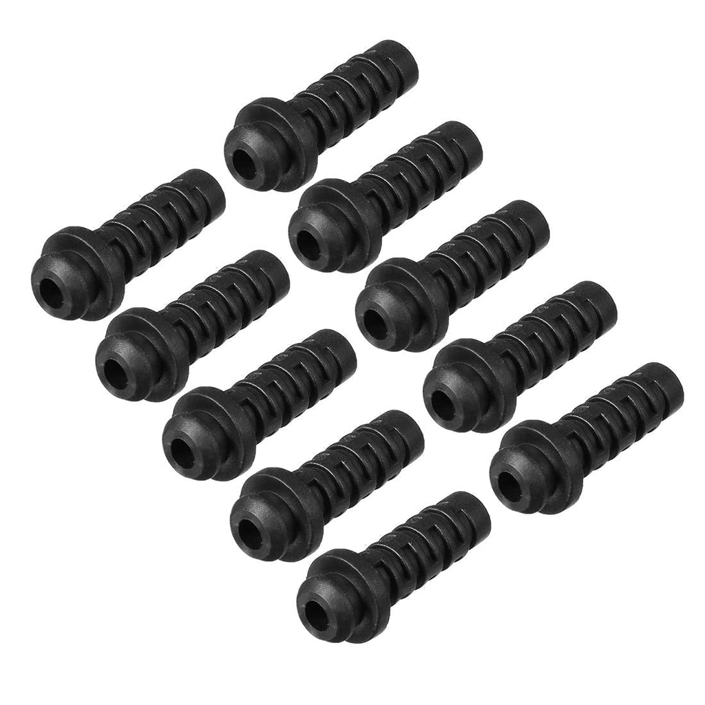  [AUSTRALIA] - uxcell 10pcs 4mm Inner Dia PVC Strain Relief Cord Boot Protector Power Tool Hose Black