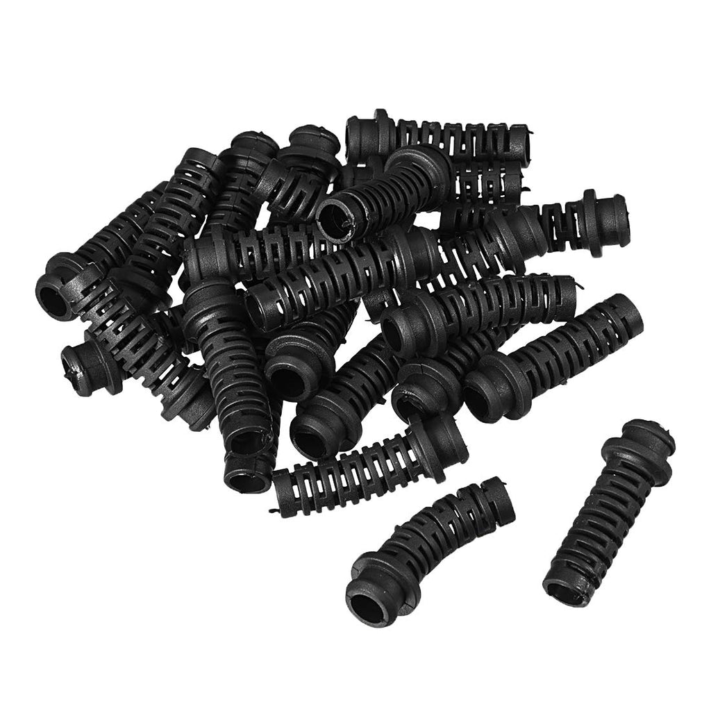  [AUSTRALIA] - uxcell 25pcs 6mm Inner Dia PVC Strain Relief Cord Boot Protector Power Tool Hose Black